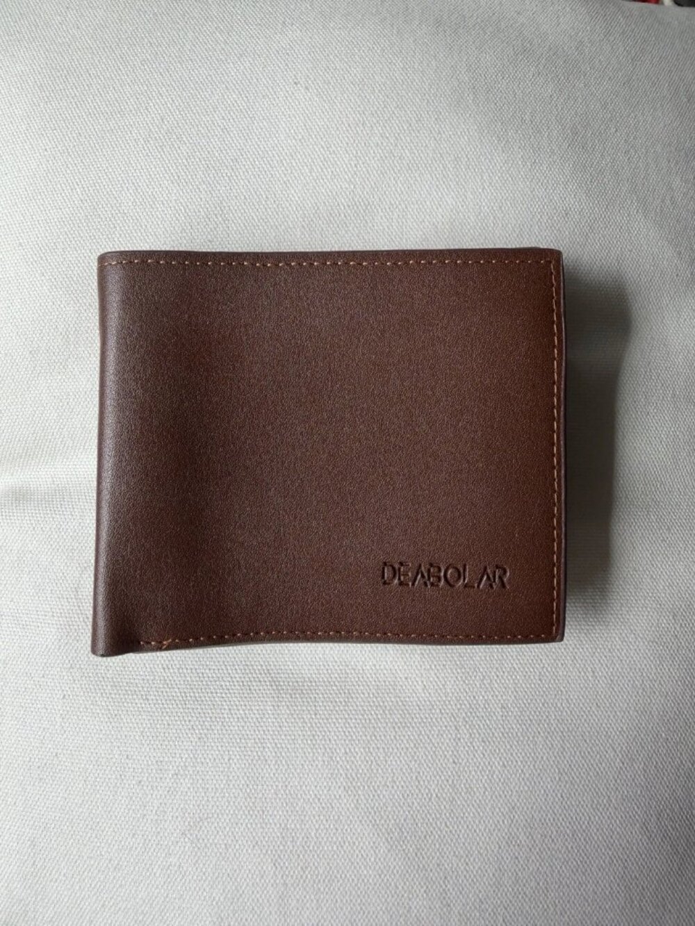 Deabolar Men’s Leather Bifold Wallet Brown NWOT